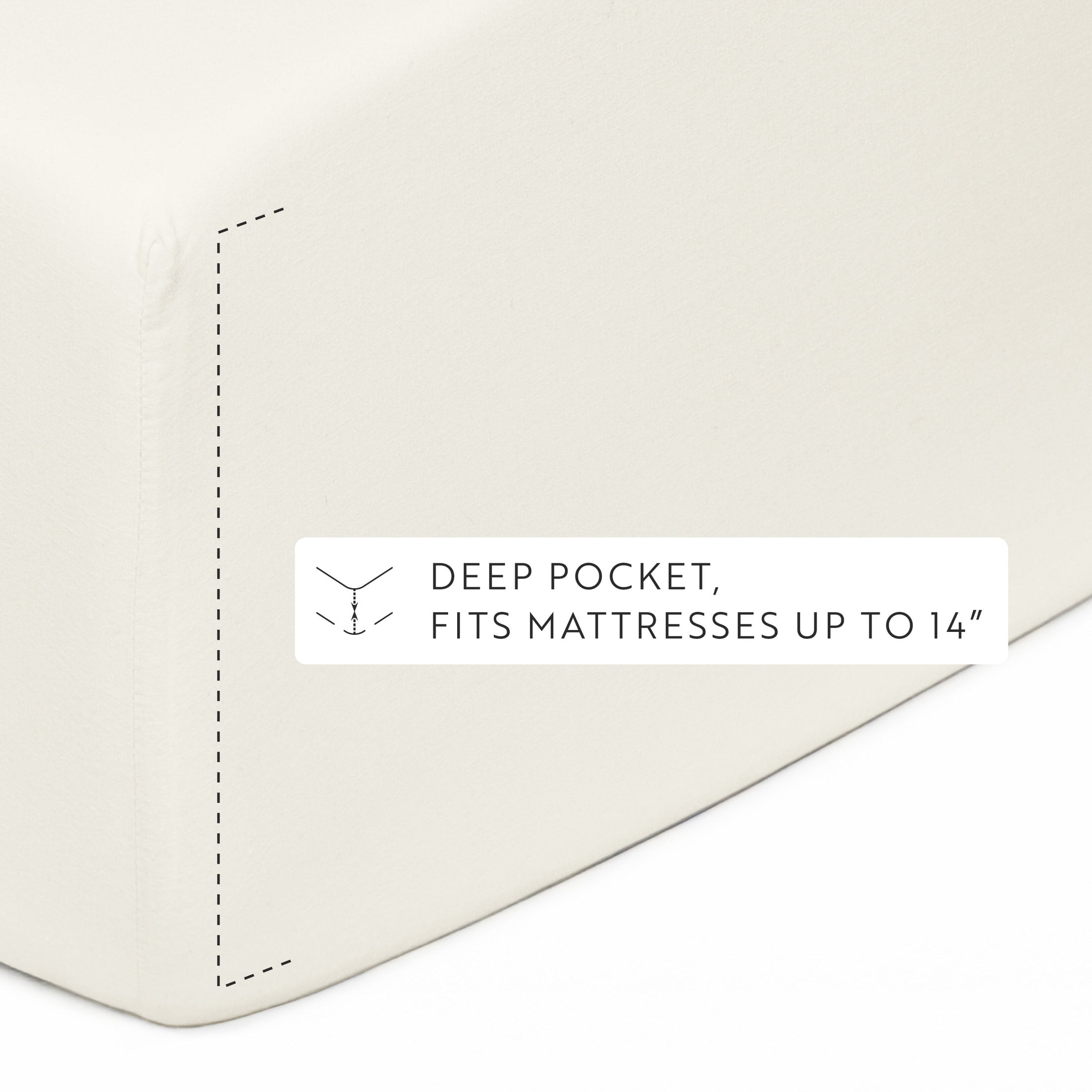 Noble Linens 4 Piece 100% Cotton Percale Sheet Set in Ivory, Twin