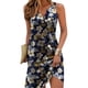 thumbnail image 1 of Vestido HOTYD Mini con botones florales, cuello en V, cuello en V, sin mangas, para mujer, blanco, X, 1 of 2