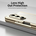 thumbnail image 2 of Dteck Case for Samsung Galaxy Z Fold 5,Luxury Leather Built-in Screen Protector Case Shockproof Electroplated Hard PC Bumper Cover for Galaxy Z Fold 5 5G,White, 2 of 12