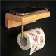 thumbnail image 3 of Injueey Práctico y práctico soporte montado en la pared para baño, portarrollos de baño con bandeja para estante Juegos de accesorios de baño, 3 of 6