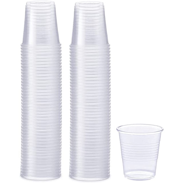 Vasos de plástico transparente, baño pequeño desechable, vasos de polipropileno para enjuague bucal50uds JAMW Sencillez