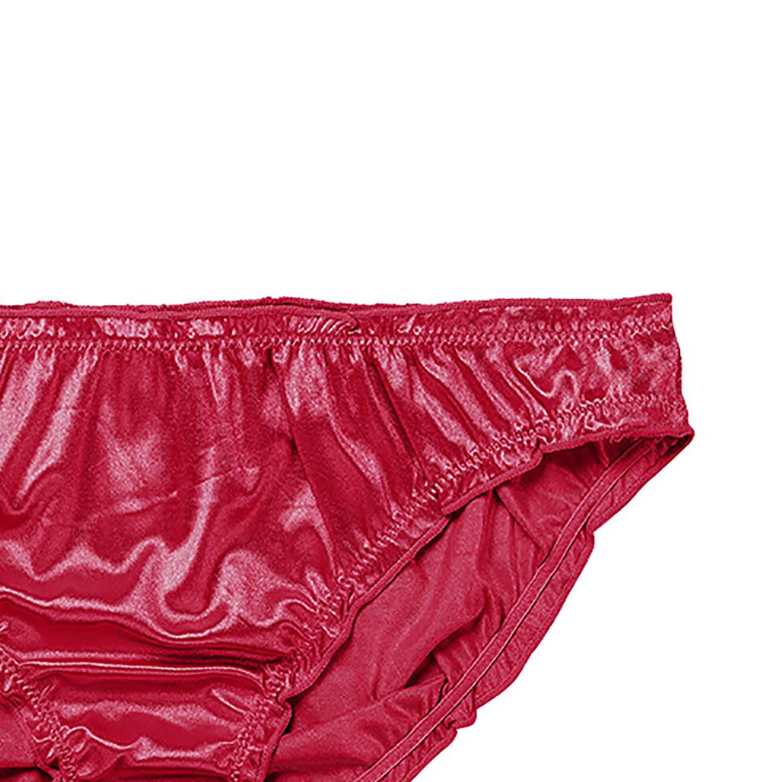 Babysbule Womens Underwear Clearance Womens Sexy Satin Panties Mid Waist Wavy Cotton Crotch Briefs photo