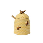 Creative Co-Op Beehive Shaped Honey Jar with Lid & Wood Dipper