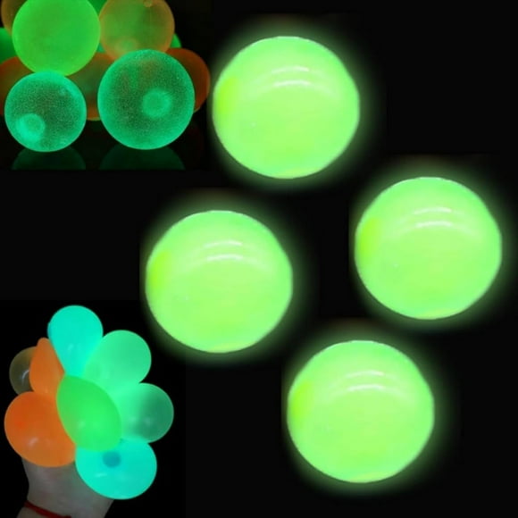 DEBGFS Glorbs Balls  12 Pack Glows In the Dark Ceiling Balls  Super Soft Sticky Glows Balls  Bounce Back Colorful Fidget Toys  Sensory Toys Jumping Stress Relief Balls  for Adults & Kids
