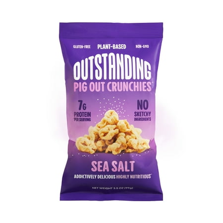 Outstanding Foods PigOut, Plant-Based Pigless Pork Rinds, Original 3.5 oz.