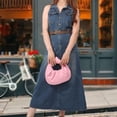 thumbnail image 6 of Soft Leather Dumpling Bag for Women Ruched Knotted Top Handle Tote Cloud Shape Hobo Handbag Clutch Purse, 6 of 7