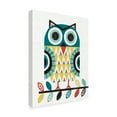 thumbnail image 3 of Trademark Fine Art 'Folk Lodge Owl V2 Teal' Canvas Art by Michael Mullan, 3 of 3
