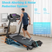 4.0HP Folding Treadmill, 300-400lb Capacity, 15 Levels Auto Incline Treadmills for Home Running and Walking Max 10MPH Speed Dprodo Foldable EleTreadmill Running Machine with APP & Bluetooth