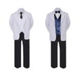 thumbnail image 2 of 7pc Boy Formal Necktie Black White Suit Set Satin Bow Tie & Vest Baby Sm-20 Teen, 2 of 3