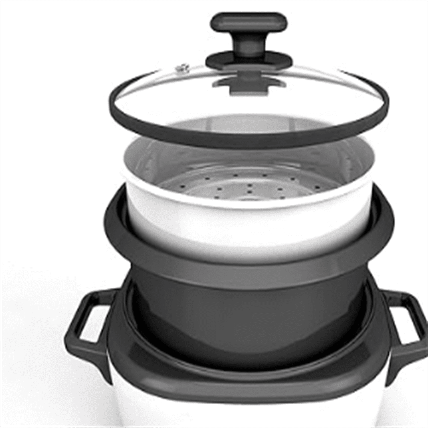 16-Cup Rice Cooker, 8-Cup Uncooked Rice, Steaming Basket, Removable Non-Stick Bowl, One Touch, Keep Warm