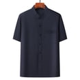 thumbnail image 1 of pstuiky camisetas para hombre, Camisa informal de manga corta, cuello alto, lisa y cómoda para hombre camisas casuales para hombre xl, 1 of 3