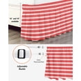 thumbnail image 3 of Boho Red Stripe Wrap Around Bed Skirts for Queen Bed 16" Drop,Bed Skirt with Adjustable Elastic Belt Dust Ruffle Bed Valance for Bedroom Hotel Abstract Geometric White Minimalist Bed Frame Cover, 3 of 7