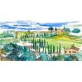 thumbnail image 2 of Wang, Melissa 14x9 Gold Ornate Wood Framed with Double Matting Museum Art Print Titled - Vibrant Tuscan Landscape II, 2 of 4