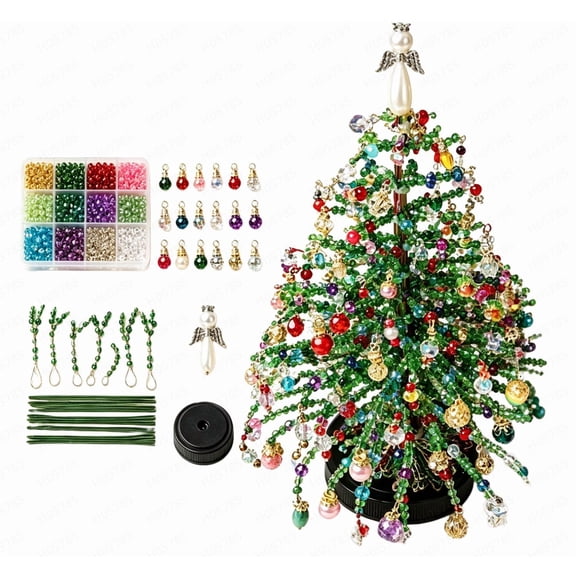 DIY Beaded Christmas Tree Kit – Create Your Own Sparkling Holiday Decoration, Relaxing Screen-Free Seasonal Craft Activity for Adults & Family
