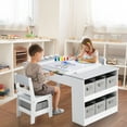 thumbnail image 2 of LINLUX Kids Table and Chair Set with Paper Roll, 3-in-1 Activity & Drawing Table, Toddler Art Desk with Storage Shelves, Children Study Play Table Set, Grey, 2 of 7