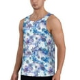 thumbnail image 2 of Lsque Icy Blue Snowflakes Pattern Mens Tank Tops Muscle Athletic Quick Dry Sleeveless Workout Fitness T Shirts Beach Tank Top, Loose-fit Sleeveless Shirt for Men-Large, 2 of 7