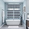 thumbnail image 3 of Aqua Navy Blue Striped Kitchen Curtains Sets for Windows 24 Inch Length, Modern Abstract Lines Geometric Rod Pocket Window Treatments Tier Curtains and Valances Set for Bedroom/Bathroom, 3 of 8