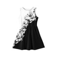 thumbnail image 4 of LTTVQM Girls Sundresses Size 2-3 Casual Floral 2026 Summer Spring Dresses Cute Sleeveless Midi Dress Basic Crewneck Church Dress White 2-3 Years, 4 of 5