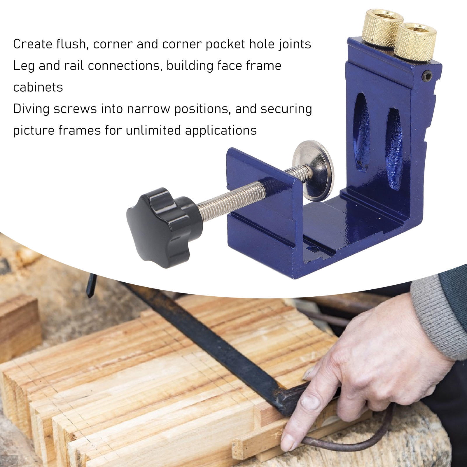 Yajisi Mini Pocket Hole Jig Kit – Aluminum Alloy Dowel System for Accurate Woodworking, Corner & Flush Joints