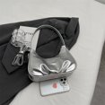 thumbnail image 5 of Bolso de hombro para mujer Bolso de moda para las axilas Bolso de mano informal plisado (Plata) Ndcxsfigh Para Estrenar, 5 of 5