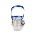 thumbnail image 2 of BLISSFUL STEP Women's Clear Slingback Rhines Peep Toe Block Heels Sandals Blue 7, 2 of 6