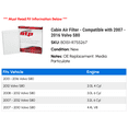 thumbnail image 2 of Cabin Air Filter - Compatible with 2007 - 2016 Volvo S80 2008 2009 2010 2011 2012 2013 2014 2015, 2 of 2
