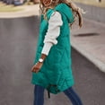 thumbnail image 2 of Elainilye Fashion Womens Long Puffer Vest Warm Pocket Hooded Coat Long Jacket Winter Sleeveless Down Parkas,Green, 2 of 5