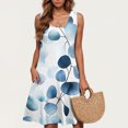 thumbnail image 2 of ZQUUVOU Women's Casual Printes Floar Dress Sleeveless Round Neck Short Floral Dress Light Blue, 2 of 5