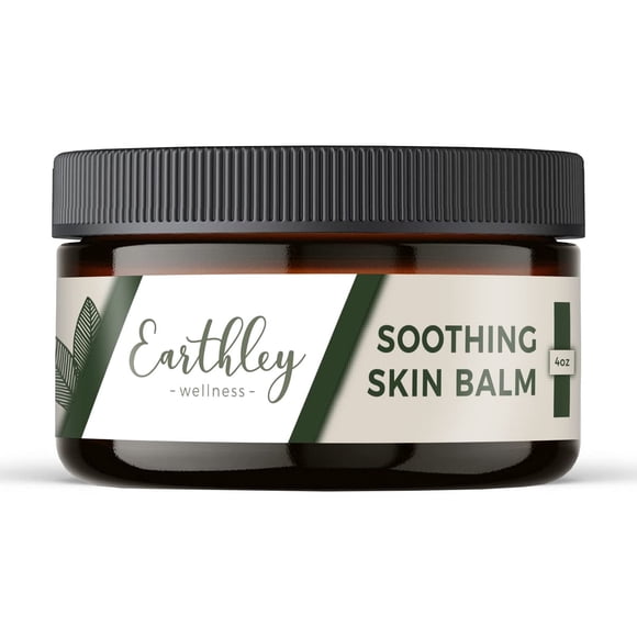 Earthley Wellness Bálsamo calmante para la piel Crema hidratante natural para piel seca y escamosa con picazón Caléndula y mantequilla de mango Fórmula segura para la familia 4 oz