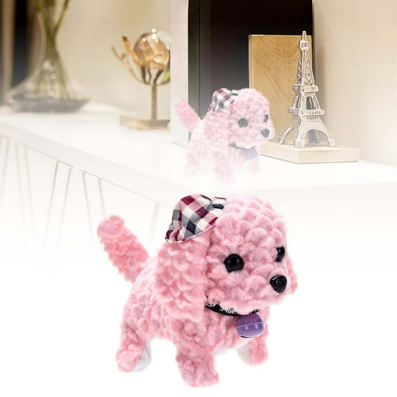 Binwennn Realistic Puppy Toy With Hat & Walking Barking Interactive Moving Dog With Head & Tail Wagging For Kids