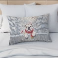 thumbnail image 4 of Playful Bulldog Welcomes Winter Snowy Day with Cardinal Bird Quilt Pillowcase Dog Lover Gifts Idea Throw Pillow Cover Bed Home Decor - 12017, 4 of 5