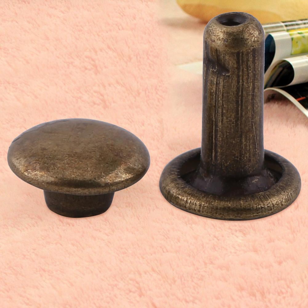 Kritne Leather Craft Rivet, 100pcs Double Cap Rivet Tubular Metal