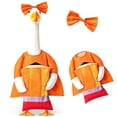 thumbnail image 2 of Cififendec Goose Dress Outfit Fit for 23", Vibrant Orange Goose Costume with Bow, Duck Figurine Clothing for Porch Goose, Yard Display & Seasonal Decor, 2 of 5