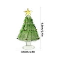 thumbnail image 4 of VOTRUDI Mini Christmas Tree Glass Ornaments,Christmas Tree Clearance,Winter Figurines,Christmas Indoor Decor for Room Office Tabletop,Green, 4 of 6