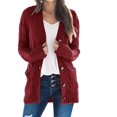 thumbnail image 1 of Suéter cárdigan de longitud media con capucha y ropa popular europea y americana para mujer, 1 of 5