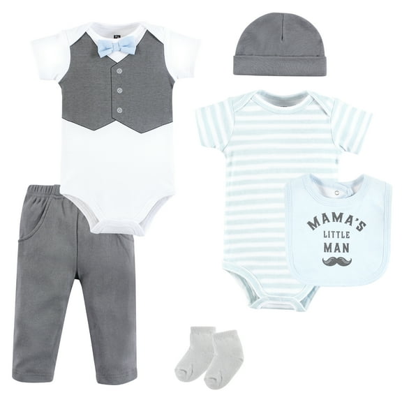 Hudson Baby Infant Boy Cotton Layette Set, Mamas Little Man, 0-3 Months