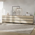 thumbnail image 4 of WAMPAT 3 in 1 Dresser for Bedroom, Closet Organizers and Storage with 15 Drawers, Chest of Drawers with Metal Base, Modern Wood Dresser for Bedroom, Light Oak, 4 of 9