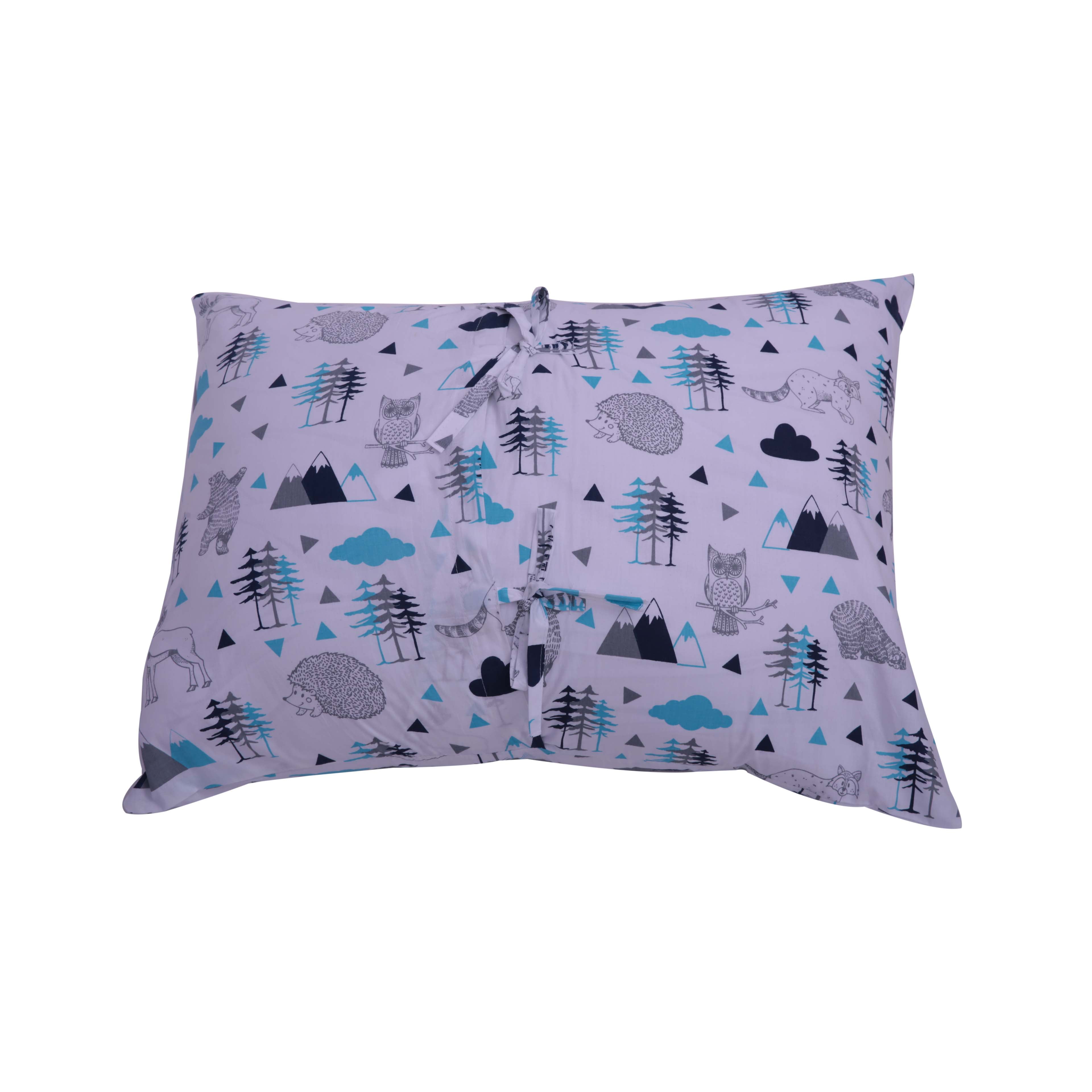 Bacati - Woodlands Aqua/Navy/Grey Boys Cotton Toddler Sheet Set