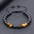 thumbnail image 3 of iaksohdu Men Bracelet Handmade Braided Rope Vintage Adjustable Drawstring Decorate Accessory Tiger Eye Men Bracelet Clothing Accessory, 3 of 8