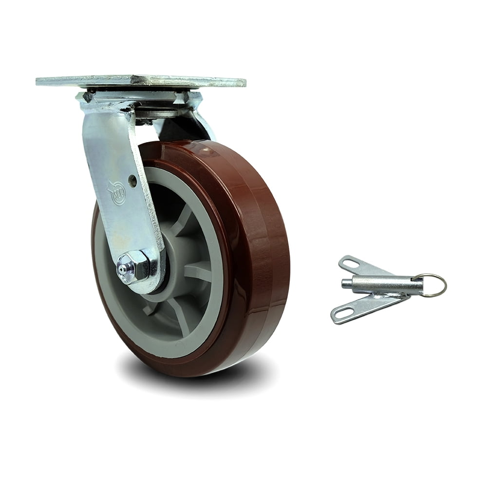 Non Marking SCC 4" Poly on Polyolefin Wheel Swivel Caster w/Top Lock Brake 