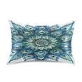 thumbnail image 3 of Satin Pillow Case King Silk Pillow Cover for Hair and Skin Envelope Closure Peacock Feathers Mandala 20"x40", 3 of 9