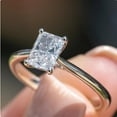 thumbnail image 2 of Cora Jewellery 1.5CT Radiant Moissanite Solitaire Engagement Ring For Women , 10K Yellow Gold, 2 of 5