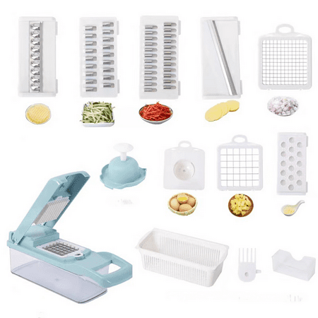 

Cutter Multifunctional Cutter Jelly Cutter Cutter Grater Cutter Vegetable Artifact Cucumber Slicer blue