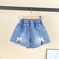 thumbnail image 2 of Sgkm Jean Shorts for Girls Embroidered Mid-Rise Girls Shorts Stylish a Line Baggy Jeans Toddler Girls Clothes, 2 of 4