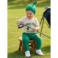 thumbnail image 3 of BemeyourBBs Newborn Baby Boy Girl Golf Outfit Golf Pro in Training Letter Short Sleeve Romper Pants Set Knotted Hat 3 Piece Infant Summer Spring Clothes, 3 of 9