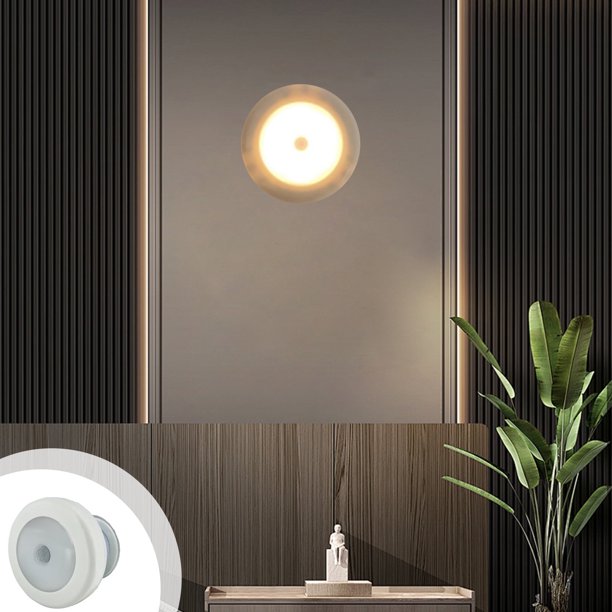 Lámpara de techo con sensor LED alimentada por batería, lámpara de pared con sensor, lámpara de armario de pared