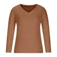 thumbnail image 4 of LYXSSBYX Women Long Sleeve Dress Fashion Women Sexy Long Sleeve V-Neck Pullover Solid Color Casual Blouse Tops, 4 of 8