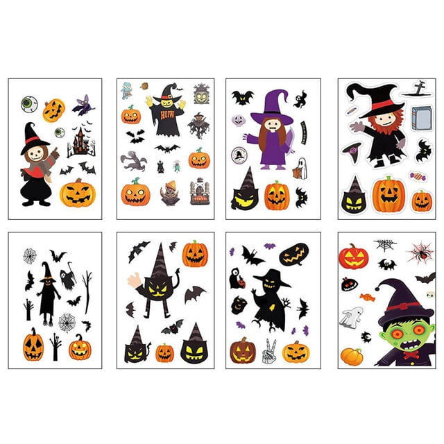 pegatinas para tarjetas de fiesta de Halloween,cuaderno artesanal,tarjeta pequeña,funda para teléfono móvil,se puede decorar con regalos navideños