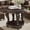 Espresso, variant on Vintage Two-Tone Round Wood End Table, Floral Carved Living Room Sofa Side Table, Heat/Scratch Resistant Family Safe