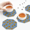 thumbnail image 7 of Pofeuu Sunflowers Print Leather Coasters Set of 6, Round Cups Mugs Mat Pad for Home Kitchen Heat Resistant Drink Coasters,Octagon, 7 of 7